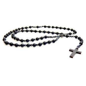naszyjnik różaniec męski z onyksu