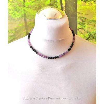 onyks i ametyst naszyjnik męski. Dla faceta naszyjnk.