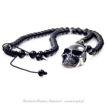 Naszyjnik z masywną stalową czachą