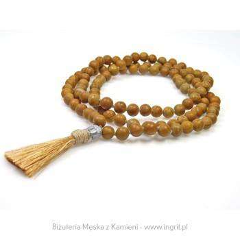 Mala buddyjska z matowego jaspisu drzewnego