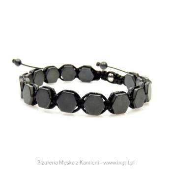 Grafitowa bransoletka z sześciokątny hematyt