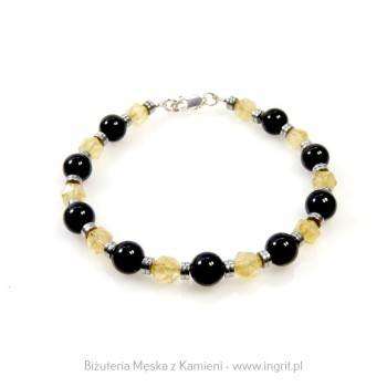Bransoletka z onyksem i cytrynem o nieregularnym kształcie