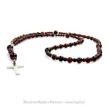 Naszyjnik różaniec bawole oko