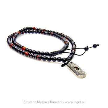 Naszyjnik męski onyks i stal chirurgiczna