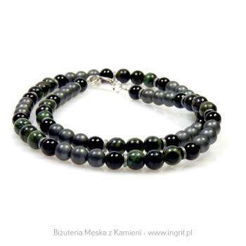 Modny naszyjnik męski z matowego hematytu