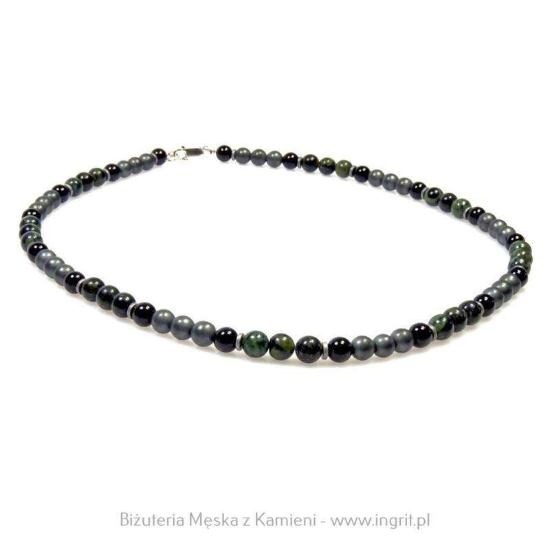 Naszyjnik męski z matowym hematytem