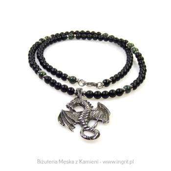 Męski naszyjnik ze stalowym smokiem