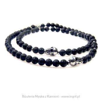 Czarny naszyjnik z czaszkam