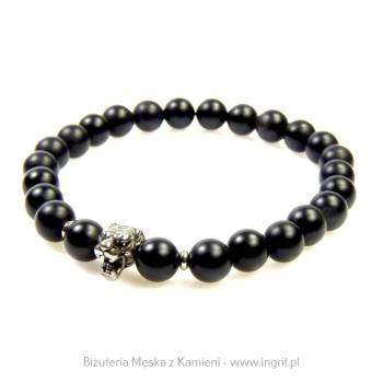 Bransoletka dla mężczyzn tygrysia głowa z onyksem
