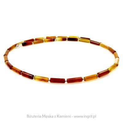Naszyjnik dla mężczyzn agat kolor bursztynu