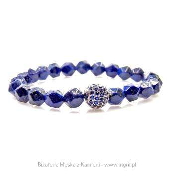 Bransoletka lapis lazuli i cyrkonie