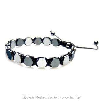 Męska bransoletka z sześciokątnych kamieni