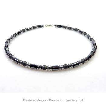 Naszyjnik dla mężczyzn z hematyt 3 kształty