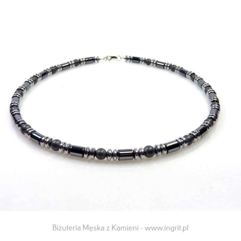 Naszyjnik dla mężczyzn z hematyt 3 kształty
