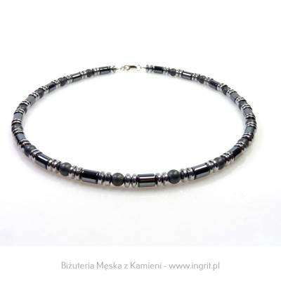 Naszyjnik dla mężczyzn z hematyt 3 kształty