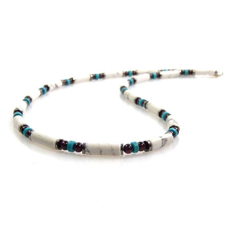 Naszyjnik 3 kamienie howlit