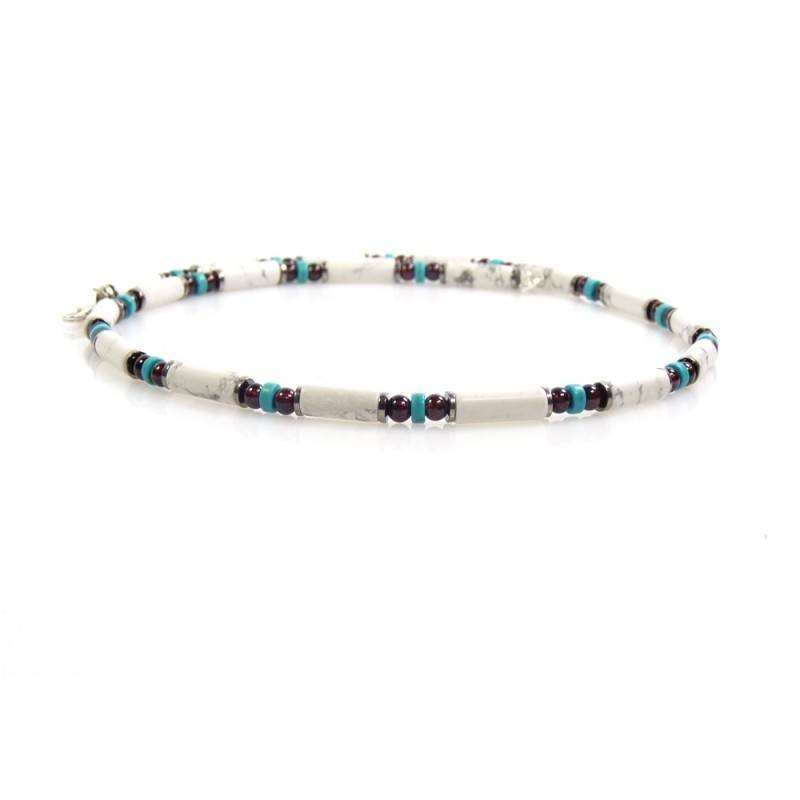 Naszyjnik dla niego z białego howlitu