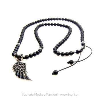 Naszyjnik z zawieszką skrzydło z cyrkonami