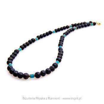 Naszyjnik z magnezytu i lawy